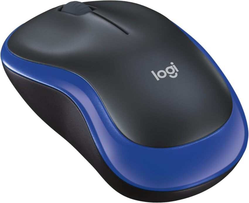 LOGITECH M185 Wireless Ottico Mouse Blu/Rosso/Nero  