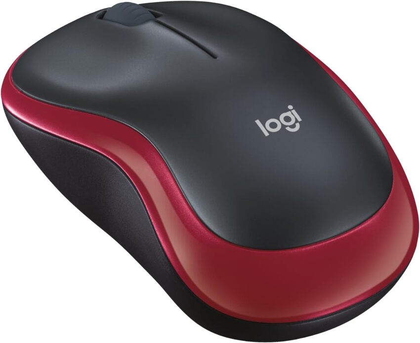 LOGITECH M185 Wireless Ottico Mouse Blu/Rosso/Nero  