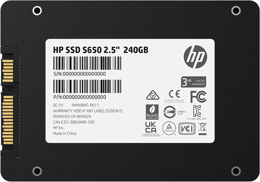 HP SSD Solid State Disk S650 240Gb 2,5  SATA3  