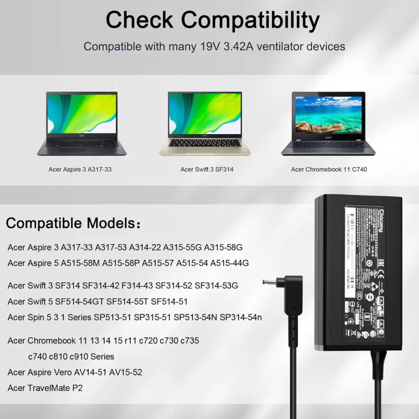  ACER Alimentatore per notebook 65W  