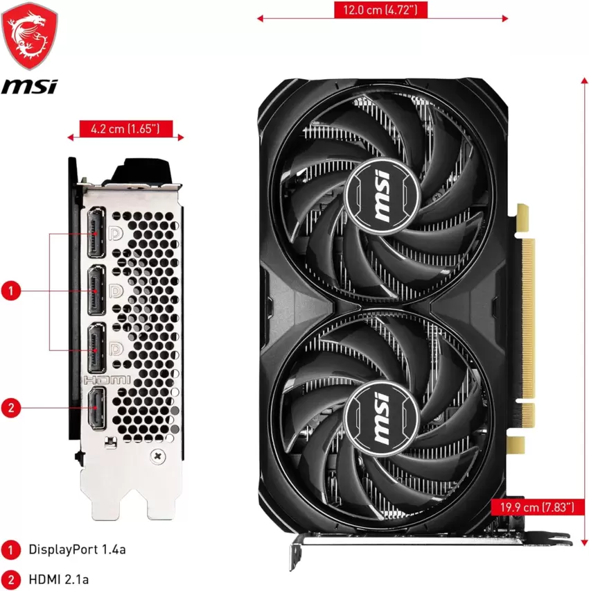 MSI Nvidia GeForce RTX 4060 Ti VENTUS 2X BLACK 8GB DDR6  