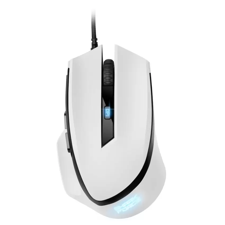 SHARKOON FORCE2 mouse Gaming Usb Bianco/Nero/Grigio  