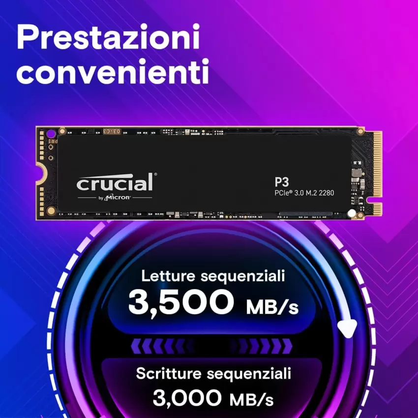 CRUCIAL P3 NVMe SSD 1TB PCle 3.0  