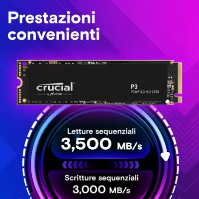 / CRUCIAL P3 NVMe SSD 1TB PCle 3.0