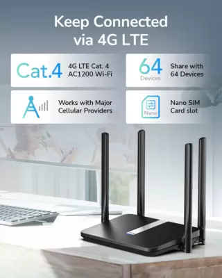 CUDY LT500 Router 4G 4 porte lan AC1200 