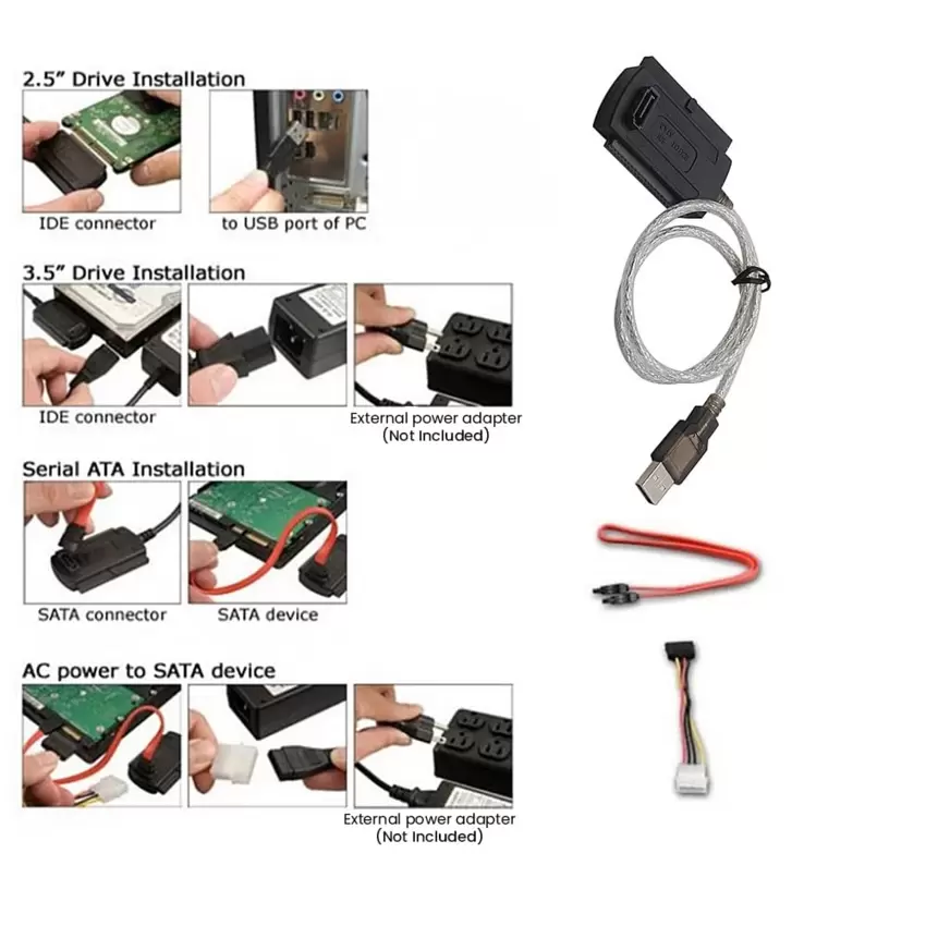 DIGIFLEX Adattatore 2.5 ,3.5 , Sata ,IDE ad USB  