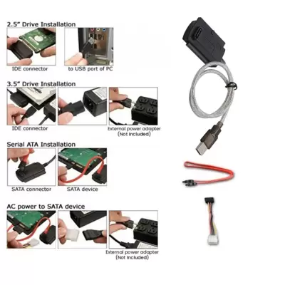 DIGIFLEX Adattatore 2.5 ,3.5 , Sata ,IDE ad USB 