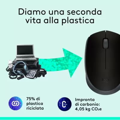 LOGITECH B170 Wireless Ottico Mouse Nero 