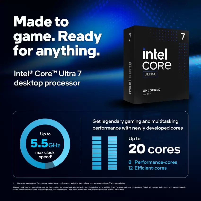 INTEL CPU Core Ultra 265KF -NO VIDEO INTEGRATO-  