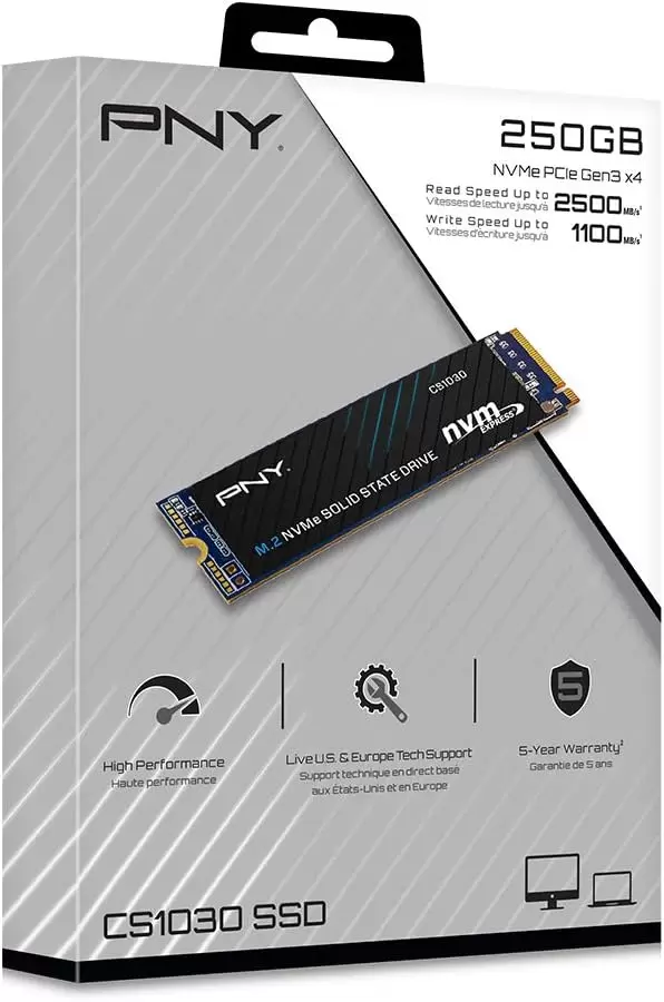  PNY SSD M.2 250GB CS103 PCIe 3.0  